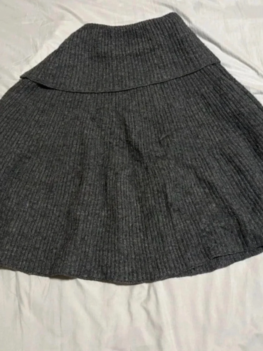 GAP Charcoal Ribbed Zip-Shoulder Sweater Cape